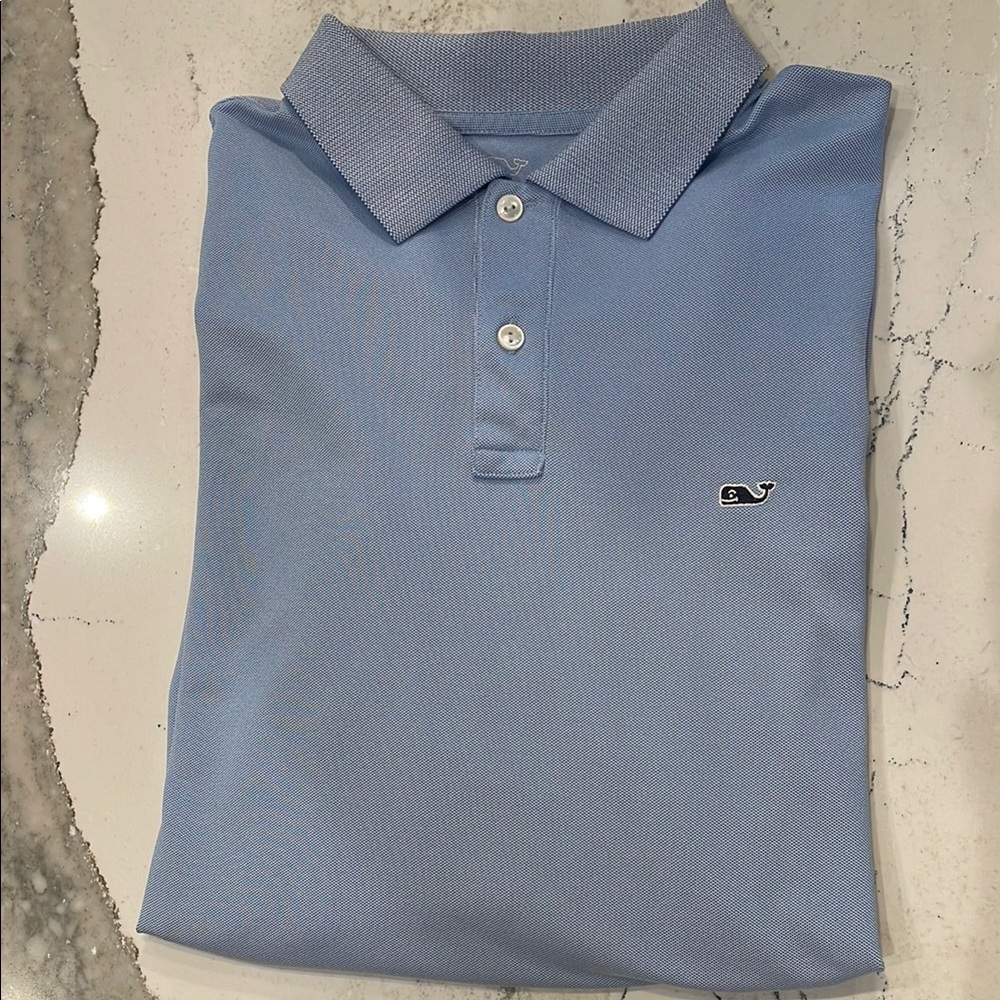 Vineyard Vines Sky Blue Polo with Whale Logo